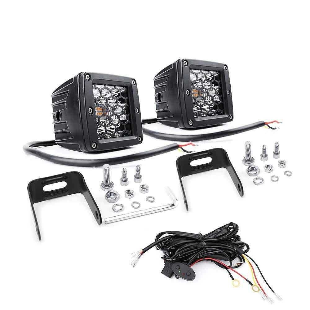 LED халоген лампи с окабеляване 12-24V, мигащи 6 режима, 6 броя
