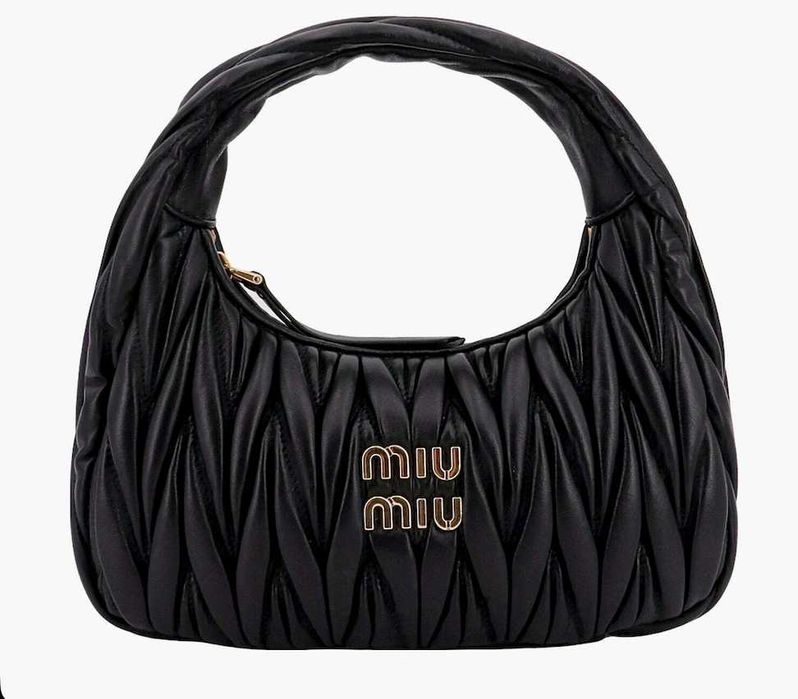 Дамска чанта Miu Miu Wander Black Womens 100% leather