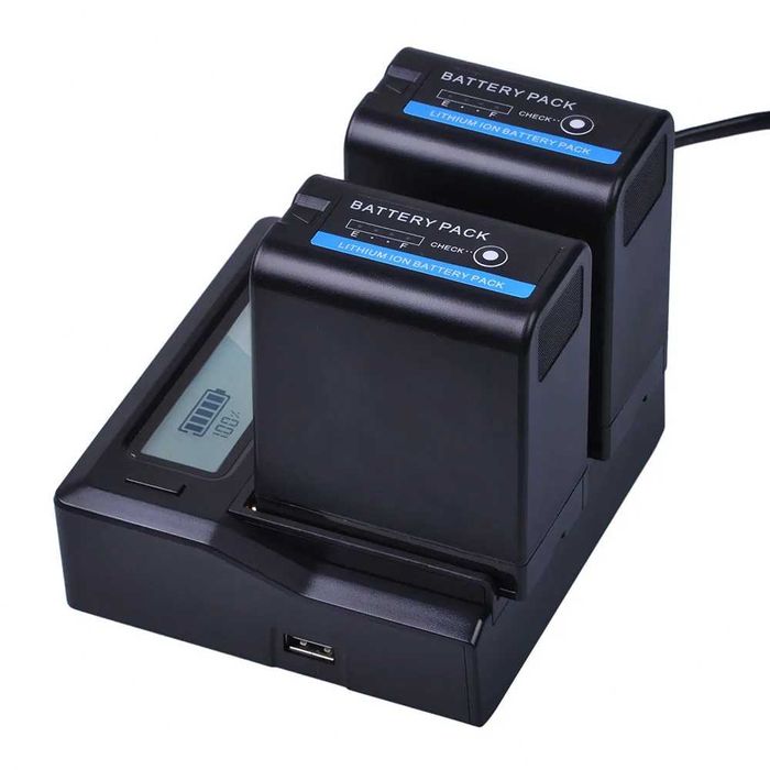 Set 2 acumulatori BP-U65 BPU-60 + incarcator dual Sony PMW-EX1 PMW-EX3