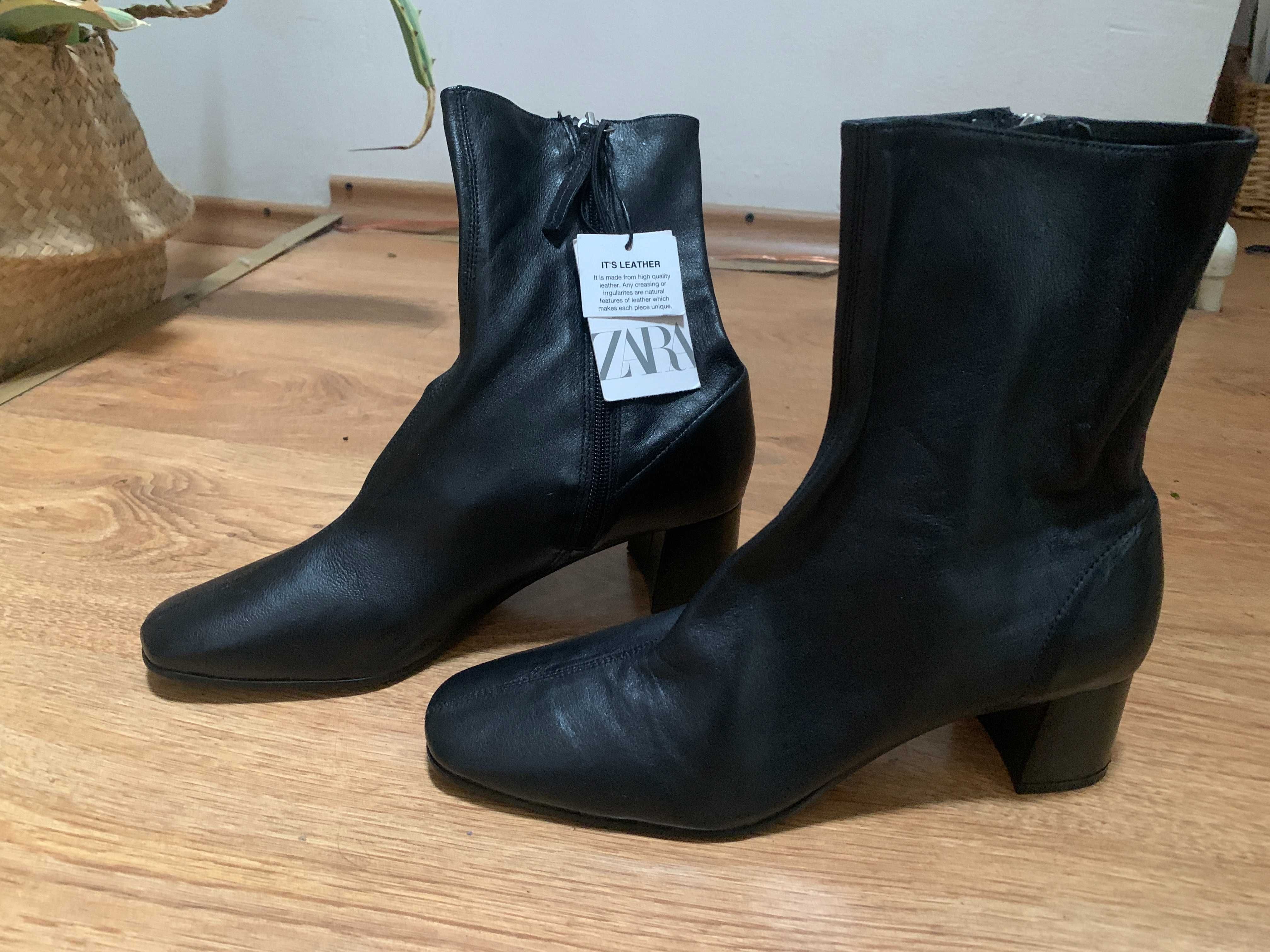 Botine Zara piele foarte fina