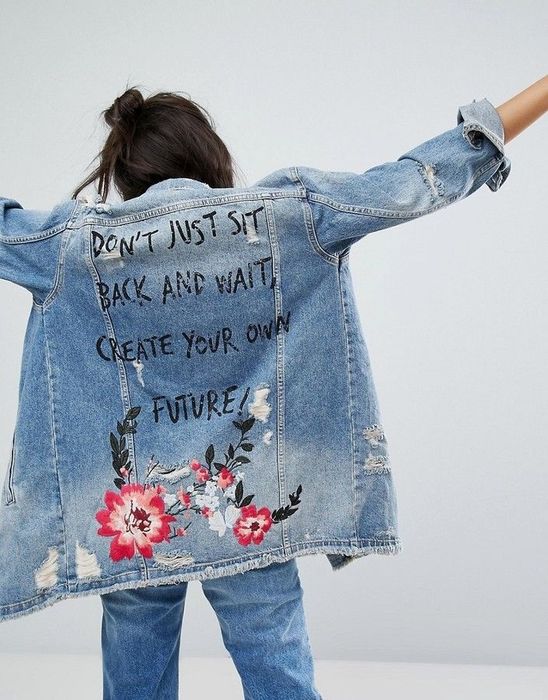 Дълго дънково яке Bershka