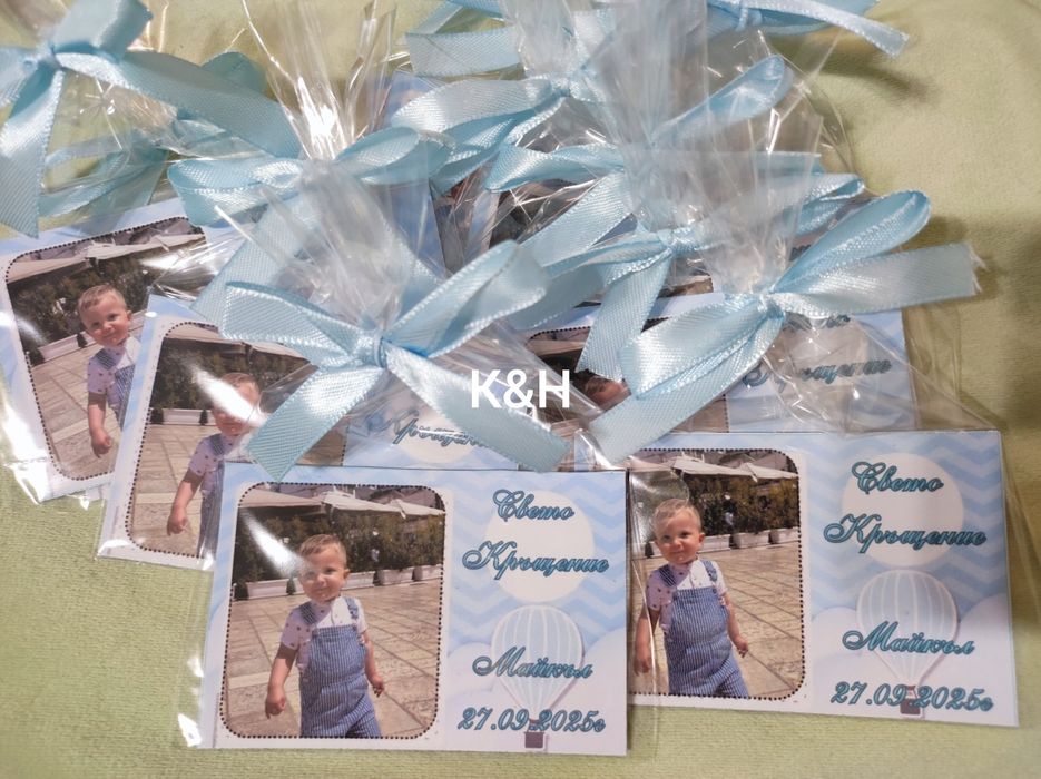 Магнити със снимка подаръци за гости Погача Рожден ден