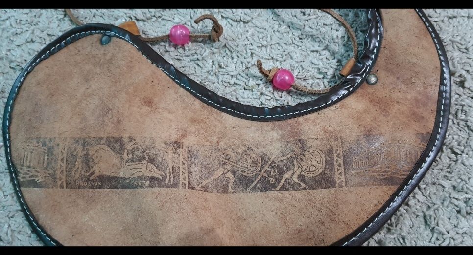 Burduf pt apa,original Egipt,piele naturala+lemn,hand-made,geanta dama
