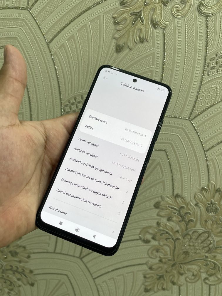 Redmi Note 11 S Ideal holatda 6+2/128gb Aybi yoq