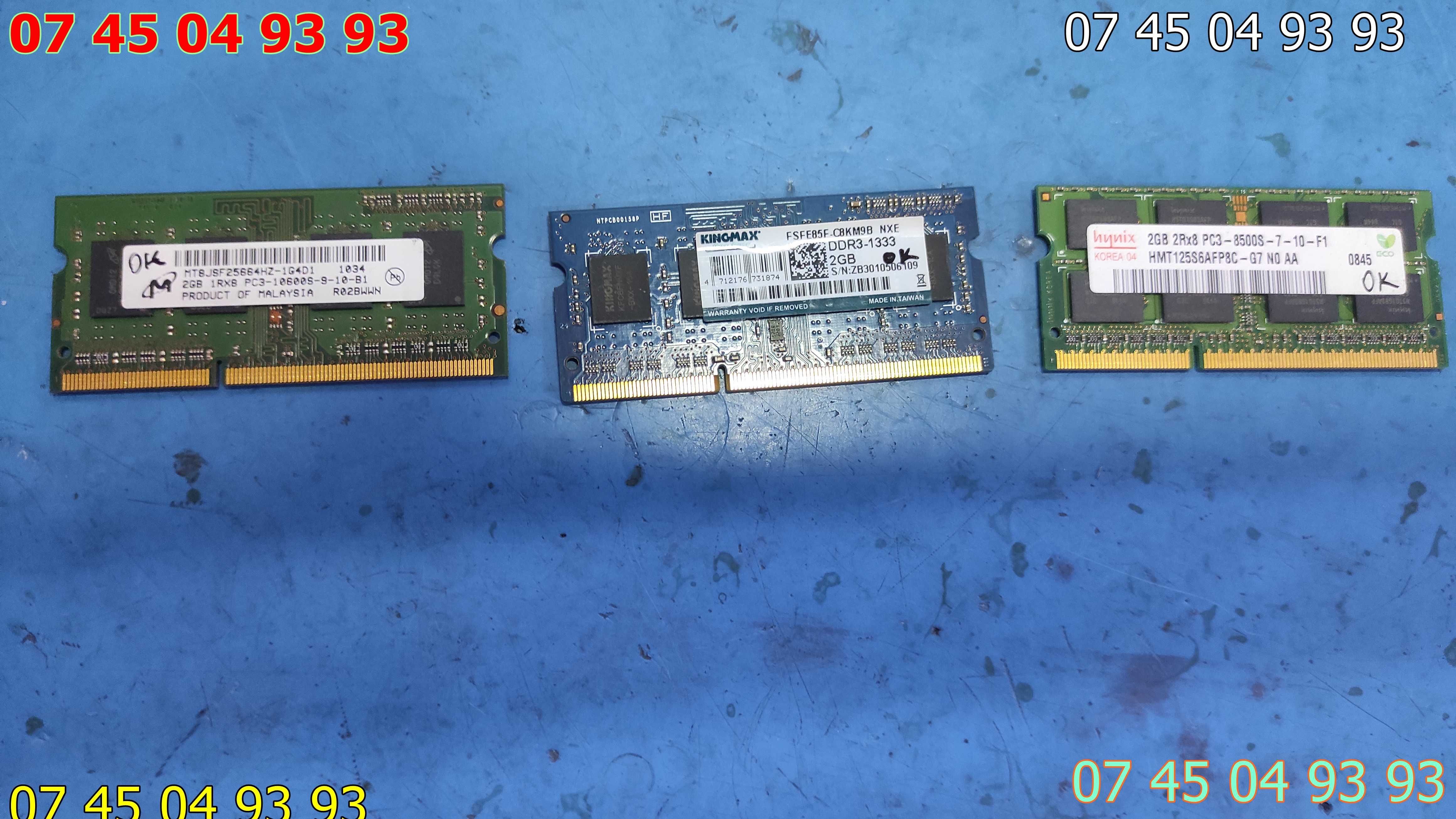 Module memorie ram laptop DDR 3 1Gb si 2Gb testate pret in lista