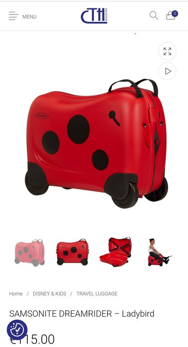Troler copii SAMSONITE Dream Rider Ladybird L, 37 cm, rosu-negru