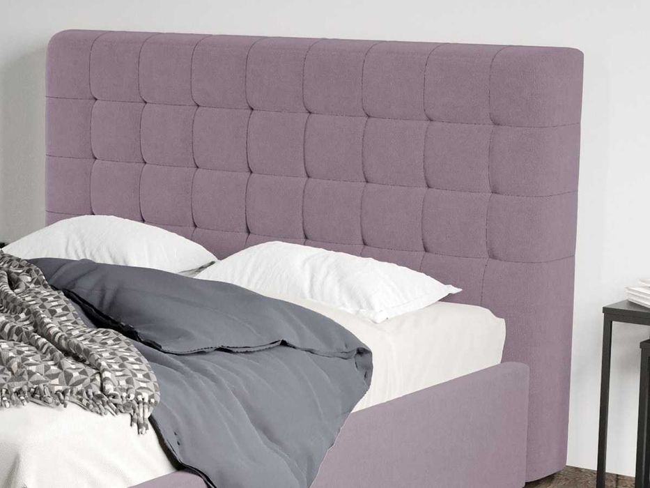 Pat Tapitat Rivo Mov deschis cu somiera rabatabila + lada depozitare