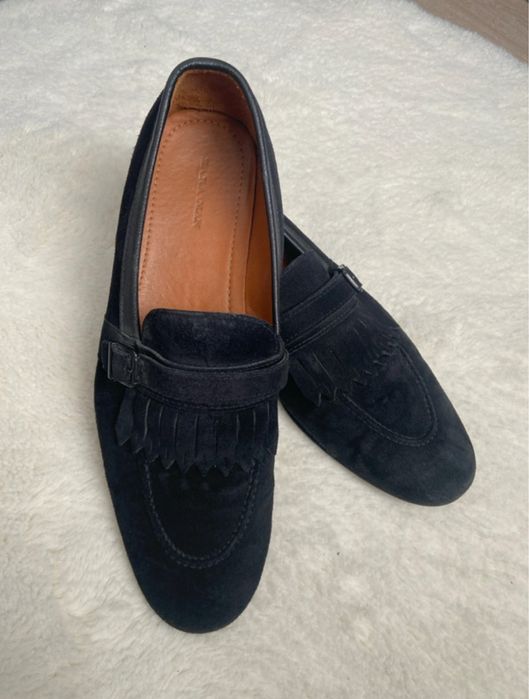 Loafers zara man, piele intoarsa, marime 41