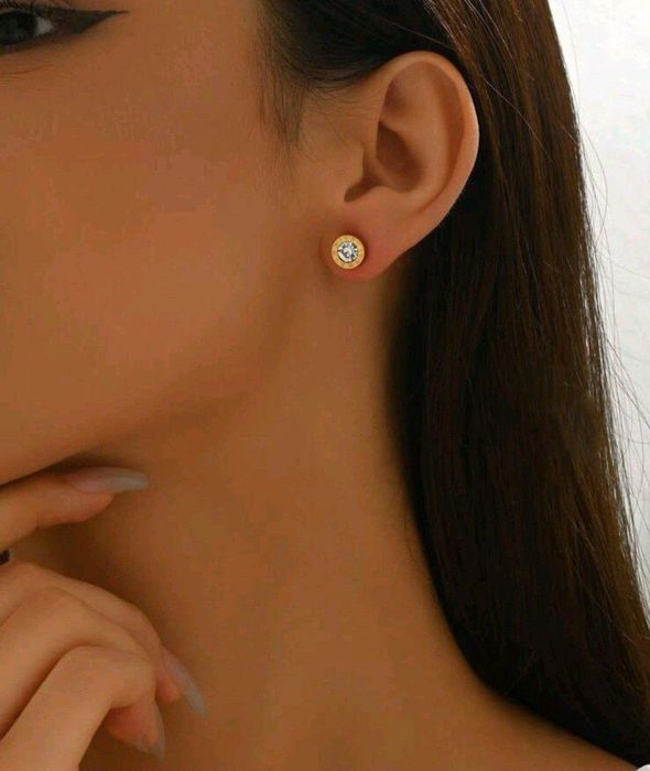 Cercei din otel inoxidabil,placați cu aur 18k