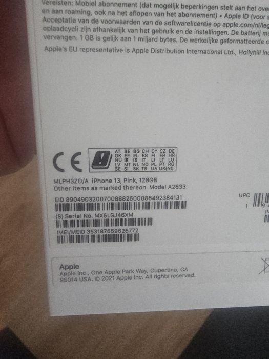 Iphone 13 pink 128 gn