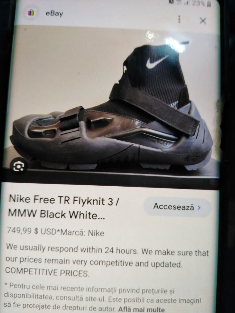 Nike Free Tr Flyknit 3 MMW Black and White adidasi masura 42