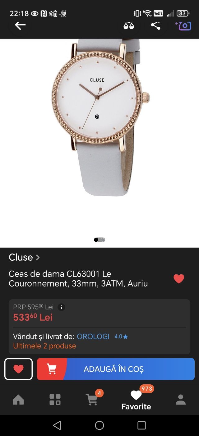 Ceas Dama CLUSE Le Couronnement Nou
