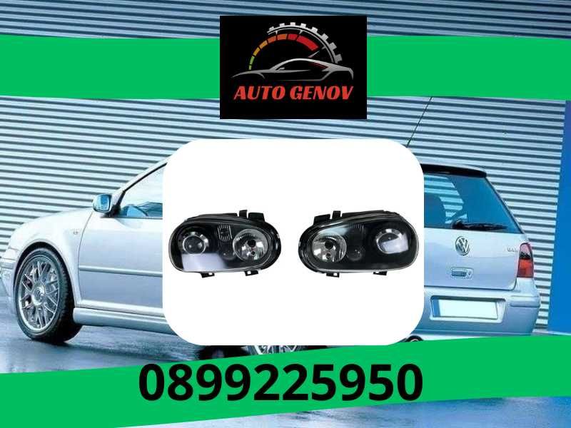 Тунинг Кристални фарове VW GOLF 4 (IV) R32, Черни, Лупи, Стъклени