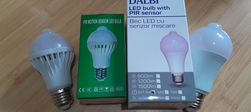 Bec led cu senzor de zgomot sau de miscare,5w sau 12w