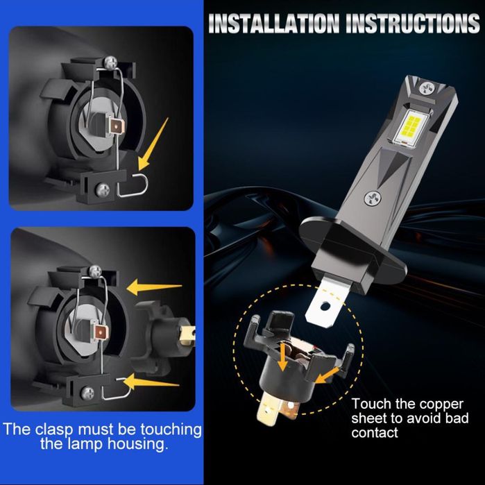Becuri LED H1 20000LM set 2buc