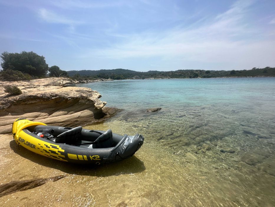 Caiac gonflabil Intex Explorer vasle incluse, 3.12m x 91cm Kayak