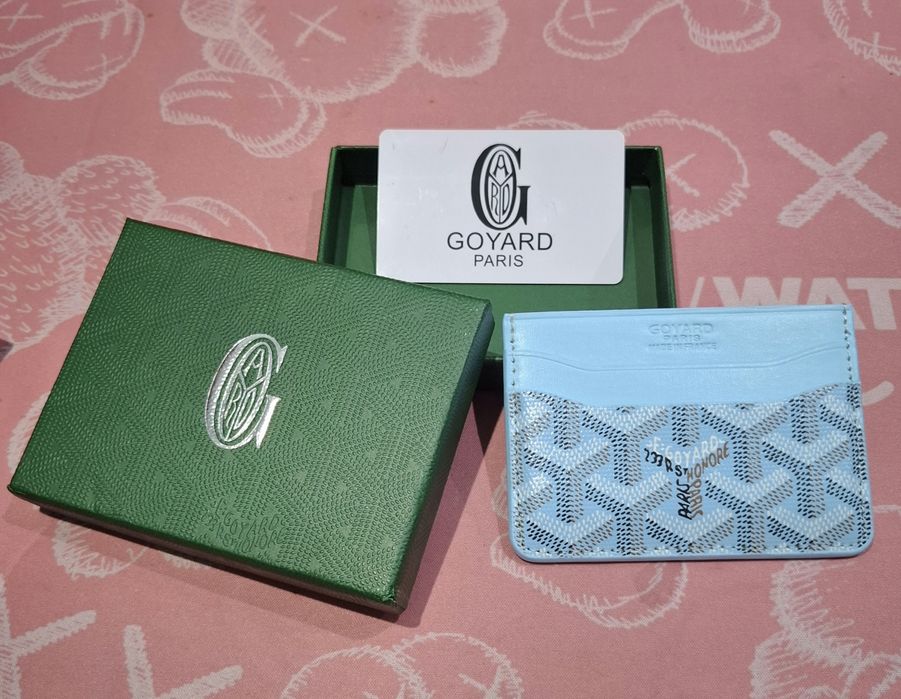 Cardholder Goyard albastru deschis portofel de carduri