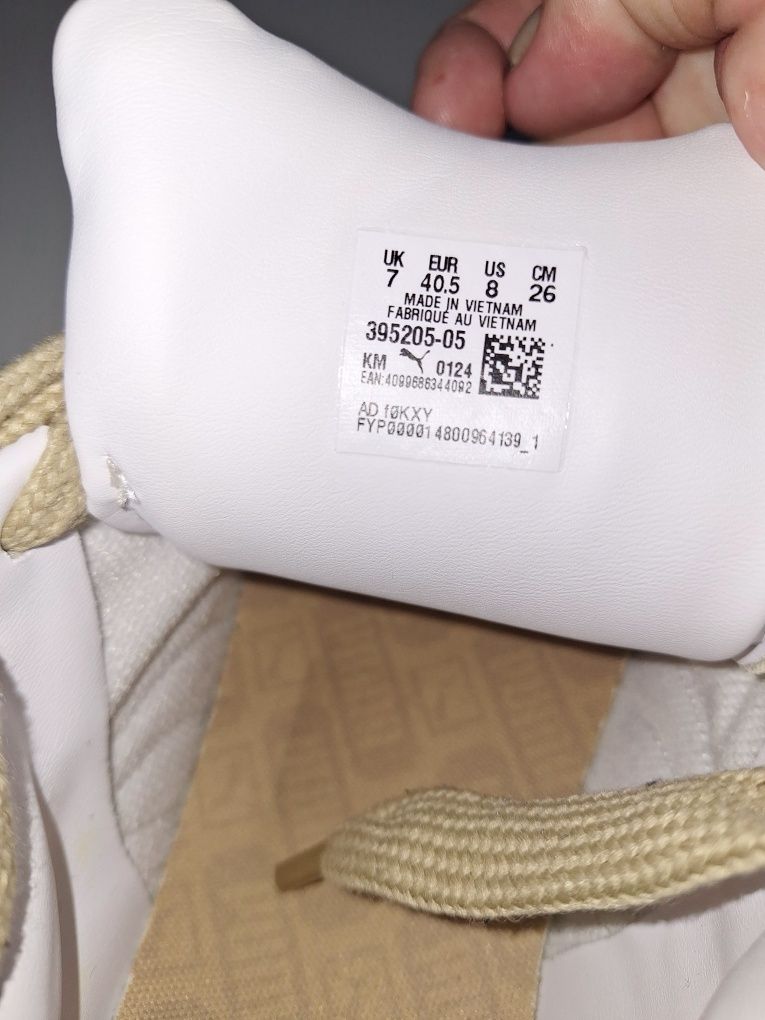 Puma, Pantofi sport din piele intoarsa cu insertii de piele, Bej