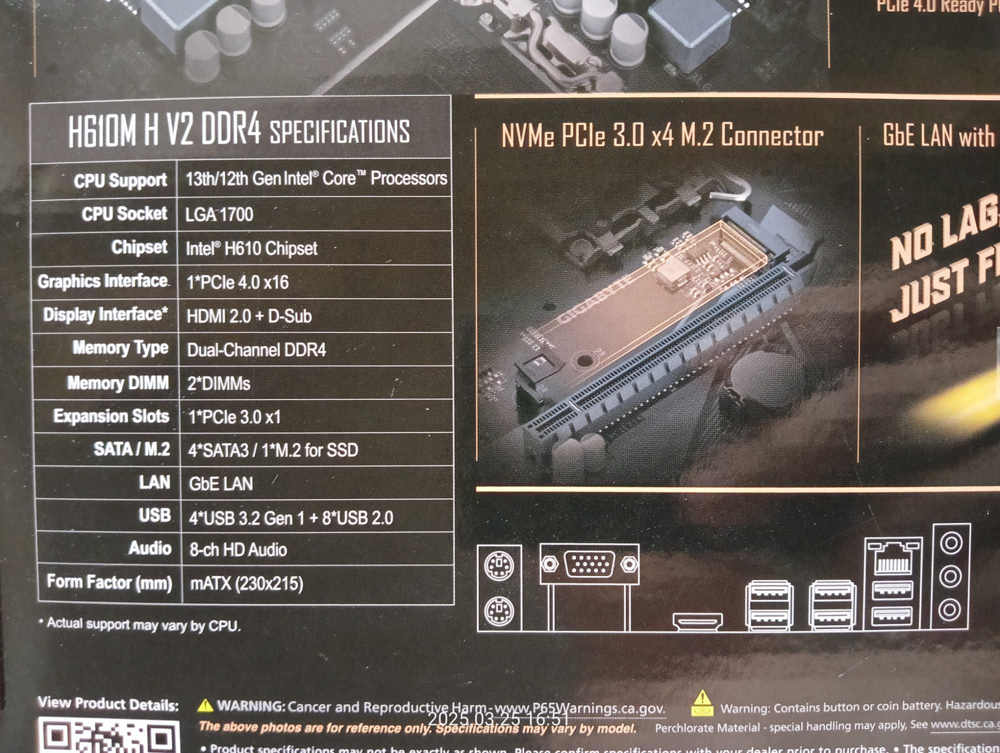 Gigabyte H610M h v2 + i3 12100
