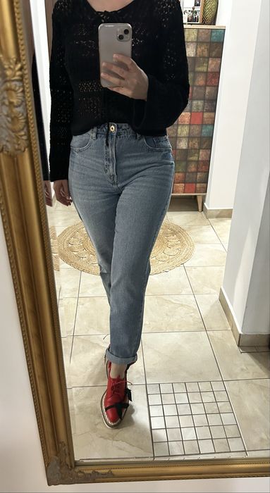 Blugi Sinsay, purtati o singura dată, mom fit.