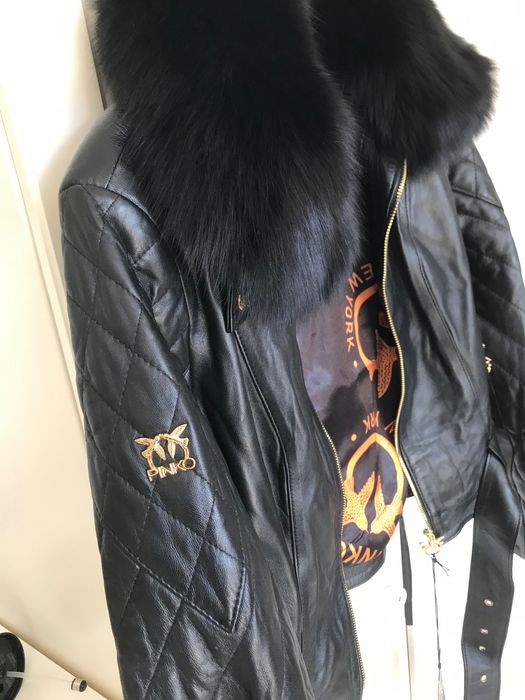 Луксозно кожено яке, естествена кожа, козина