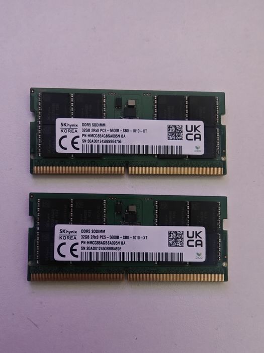 64GB (2x32) DDR5 5600MHz RAM памети за лаптоп