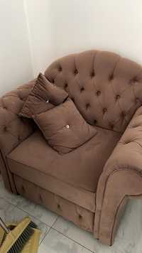 Диван раскладной,кресло удобное.,комфортное. Ткань велюр флокс.