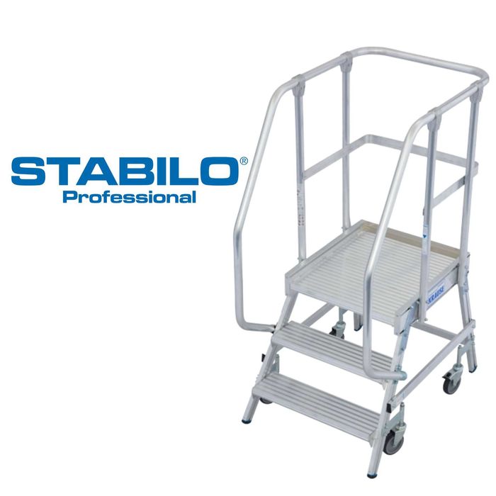 Односторонняя передвижная лестница с площадкой STABILO KRAUSE