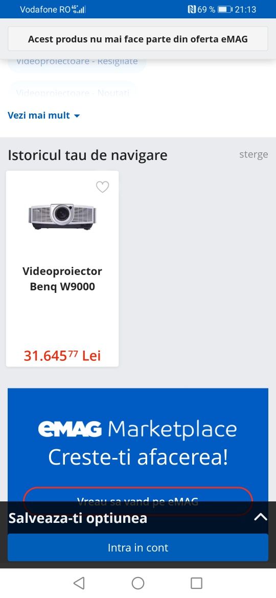 Videoproiector Benq w9000