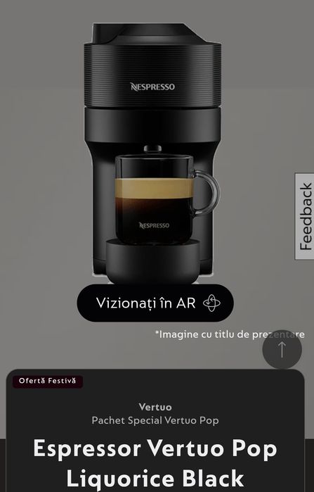 Nespresso Espressor Vertuo Pop Liquorice Black