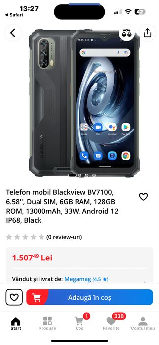 Smartphone Dual-Sim Blackview BV7100 6.583" 6GB+128GB 4G Negru