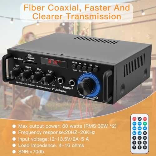 Нов Компактен Hi-Fi Bluetooth усилвател 2x60W с USB, SD и оптичен вход