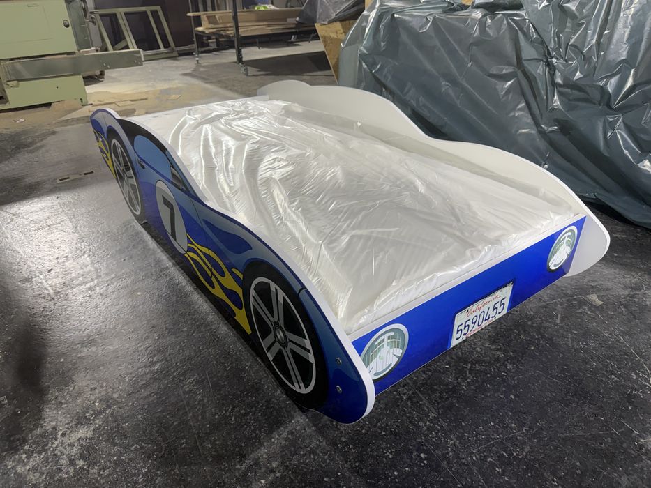 Pat copii cu model masina corvette 160x80