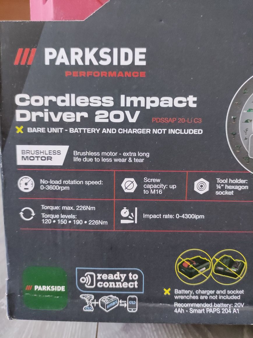 Parkside bormasina cu impact C3 Performance  pe acumulator de 20 V