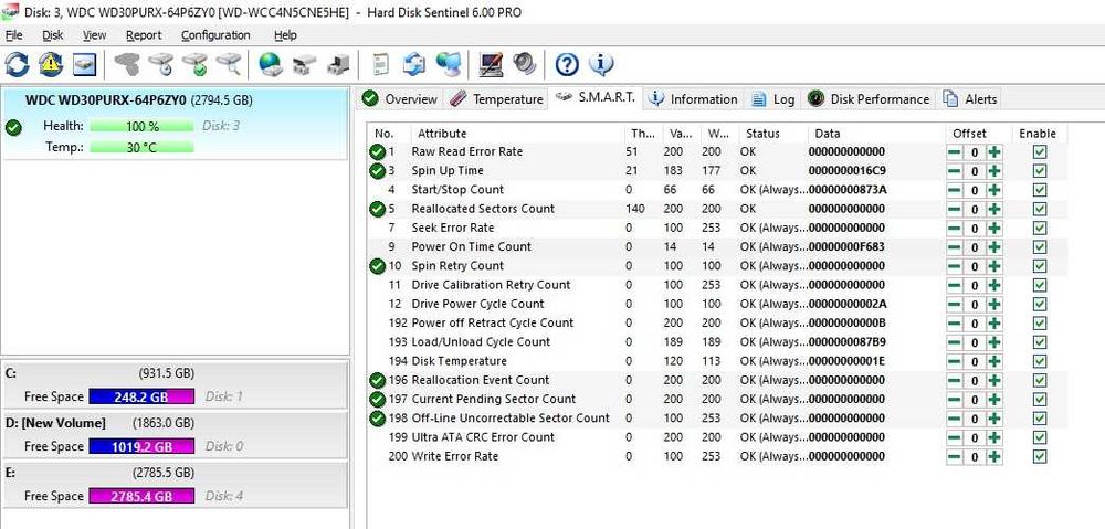 Hard disk desktop Western Digital Purple 3.5 3TB 64MB SATA3 (WD30PURX)