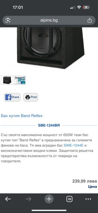 Бас каса ALPIN  12”