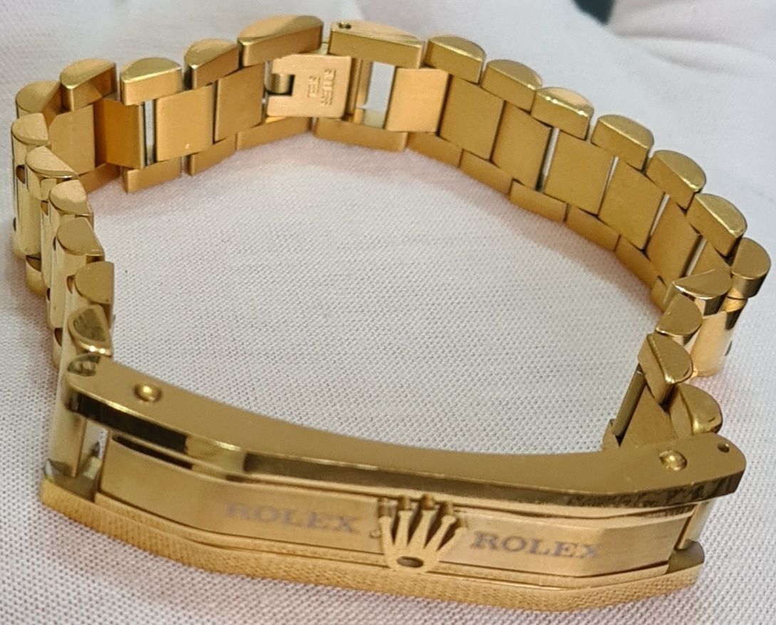 Bratara Rolex / din inox inoxidabil / placat cu aur de 18k