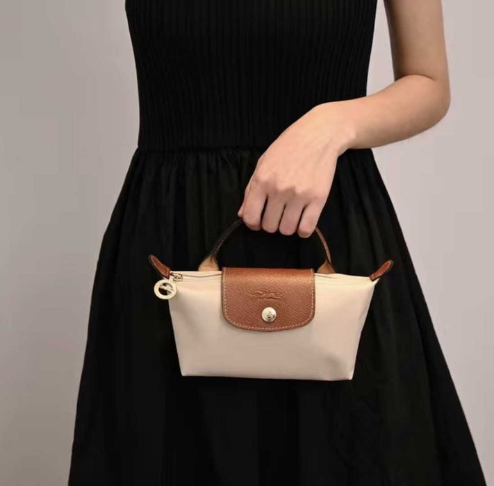 Мини-сумка Longchamp нейлон бежевый