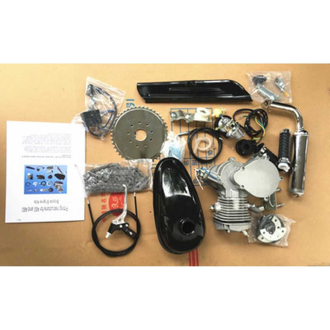 Kit complet motor bicicletă 80cc, 2 timpi, instalare simplă, moto/velo