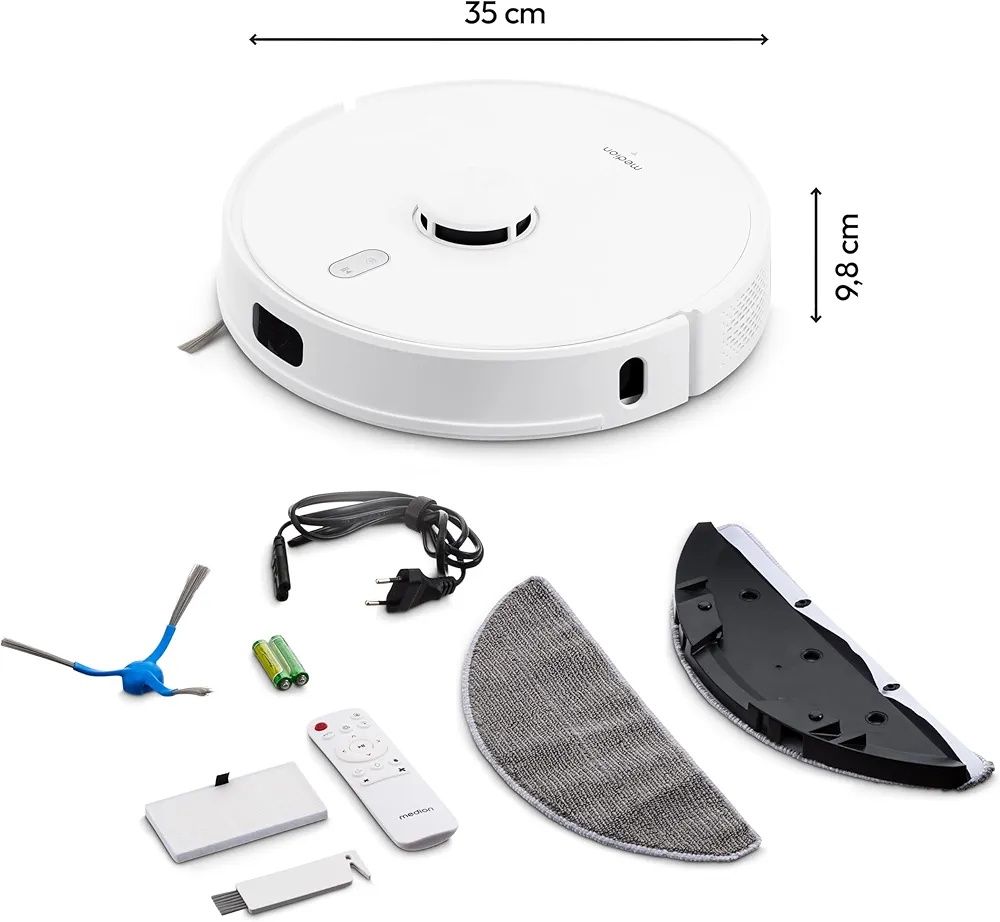Aspirator robot MEDION cu navigare cu laser și funcție de ștergere X41