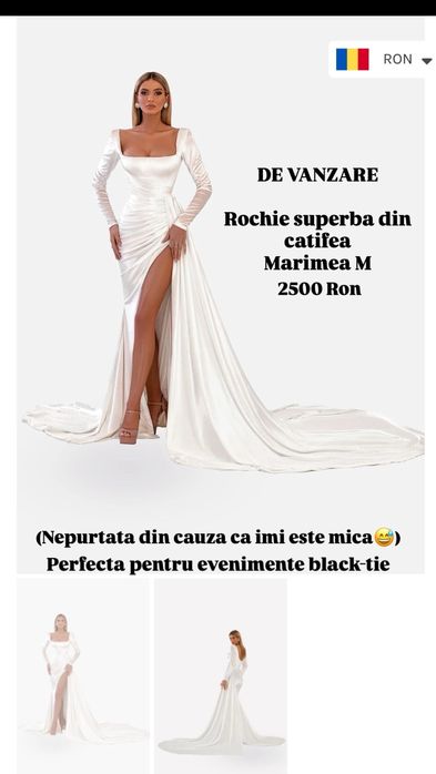 Rochie alba nepurtata