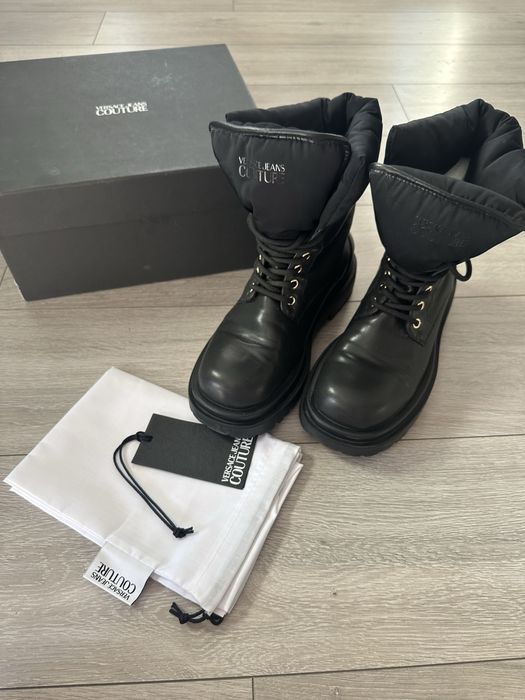 Дамски боти от естествена кожа Versace Jeans Couture