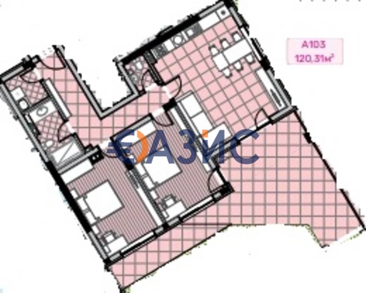Апартамент с 2 спални в новия комплекс Valencia Lux на първа линия в