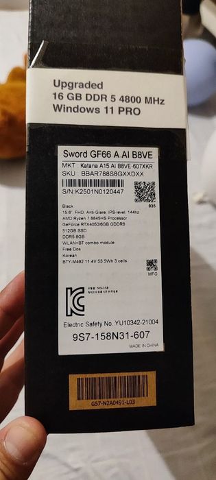 Msi KATANA SWORD GAMiN ryzen7-8845HS Rtx 4050 noutbuk notebook ноутбук