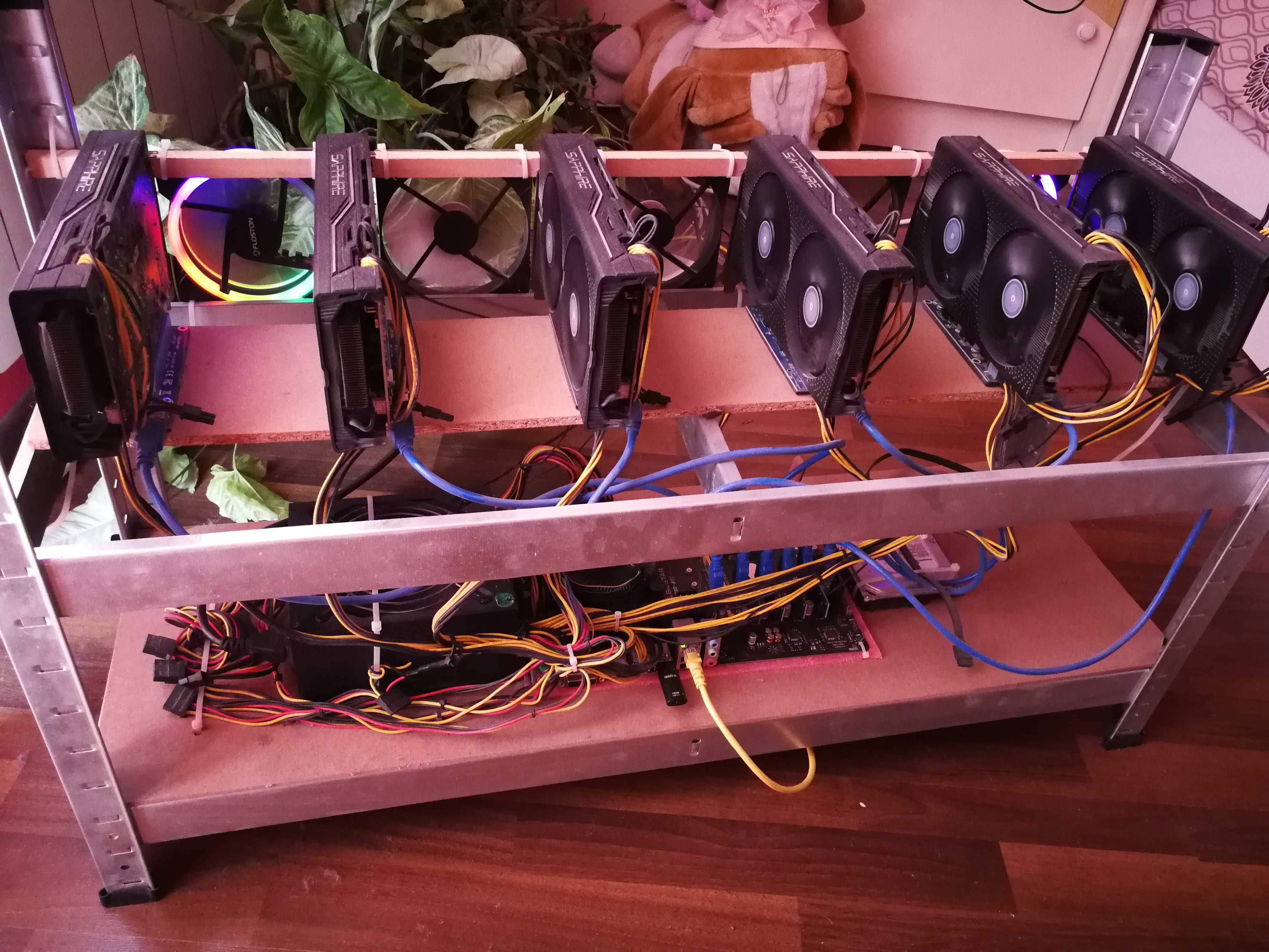 3броя Mining Rig 558 Mh/s Sapphire Nitro rx480 8 GB цели или на части