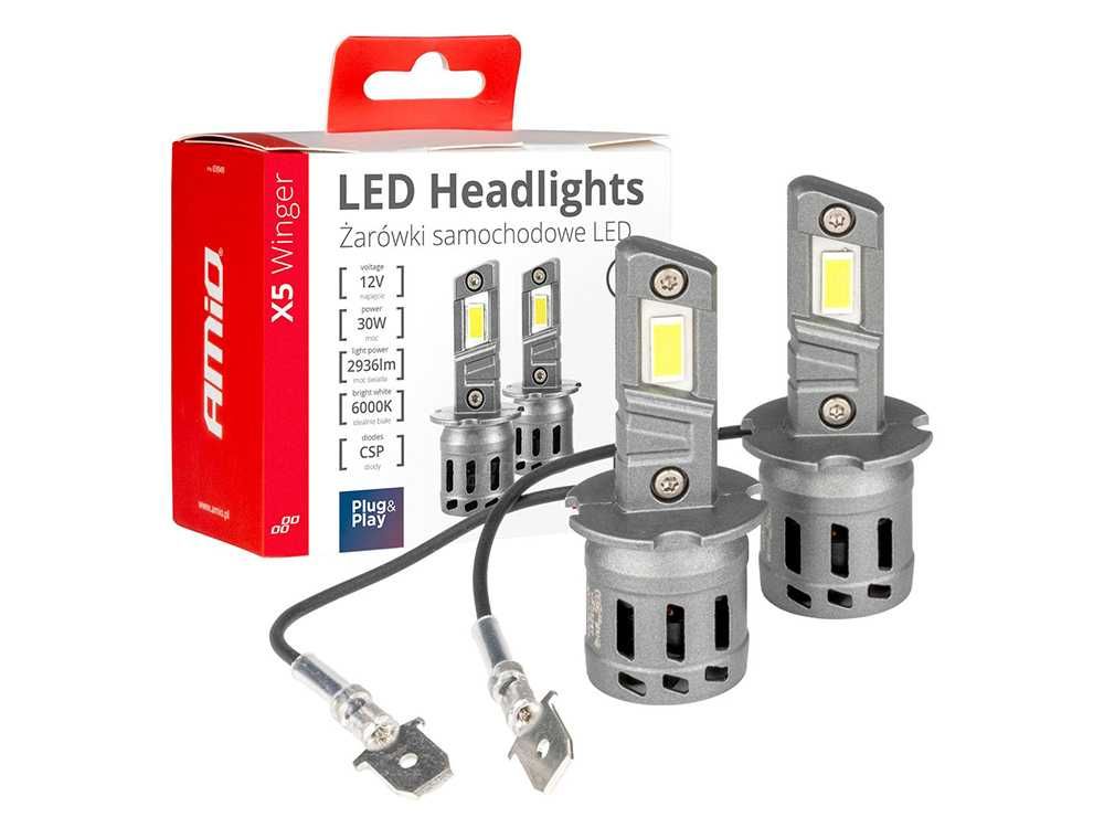 Крушки AMIO X5 серия Winger H3/Х3 LED 6000K 30W Canbus