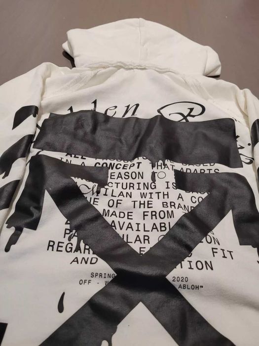 Off White White Dripping Arrow Incompiuto Hoodie