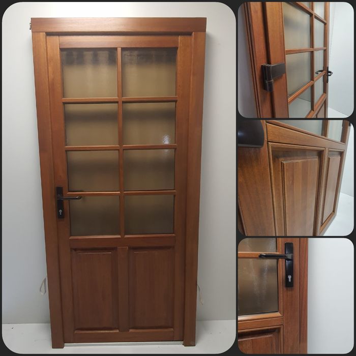 Usa de intrare termopan din lemn masiv eukalipt