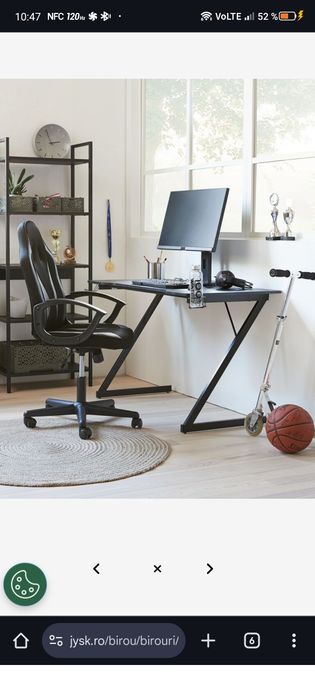 Birou gaming HALSTED 60x120 negru
