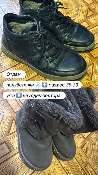 Бесплатно отдам Полусапожки на мальчика подростка размер 38-39